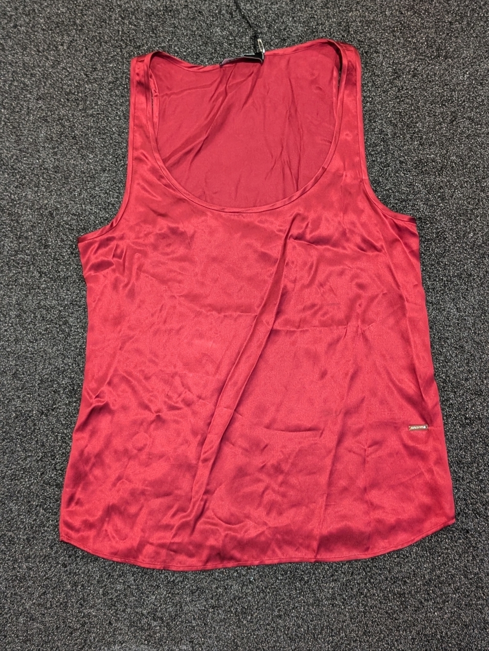 DSQUARED2 Silk Scoop Tank Top - Deep Red Size IT 44